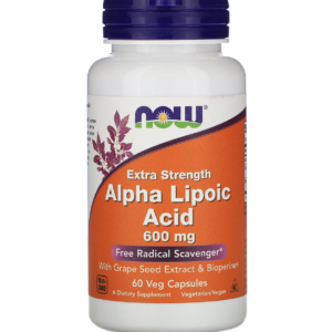 Now Foods Alpha Lipoic Acid 600 mq, 60 kapsul